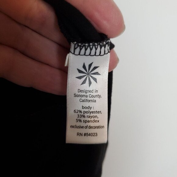 ATHLETA Small Topanga‎ Tee Dress Black Ruched Skirt T-shirt Mini - Picture 8 of 9